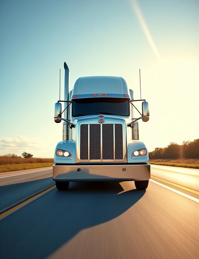 Heavy duty logistics truck on the highway